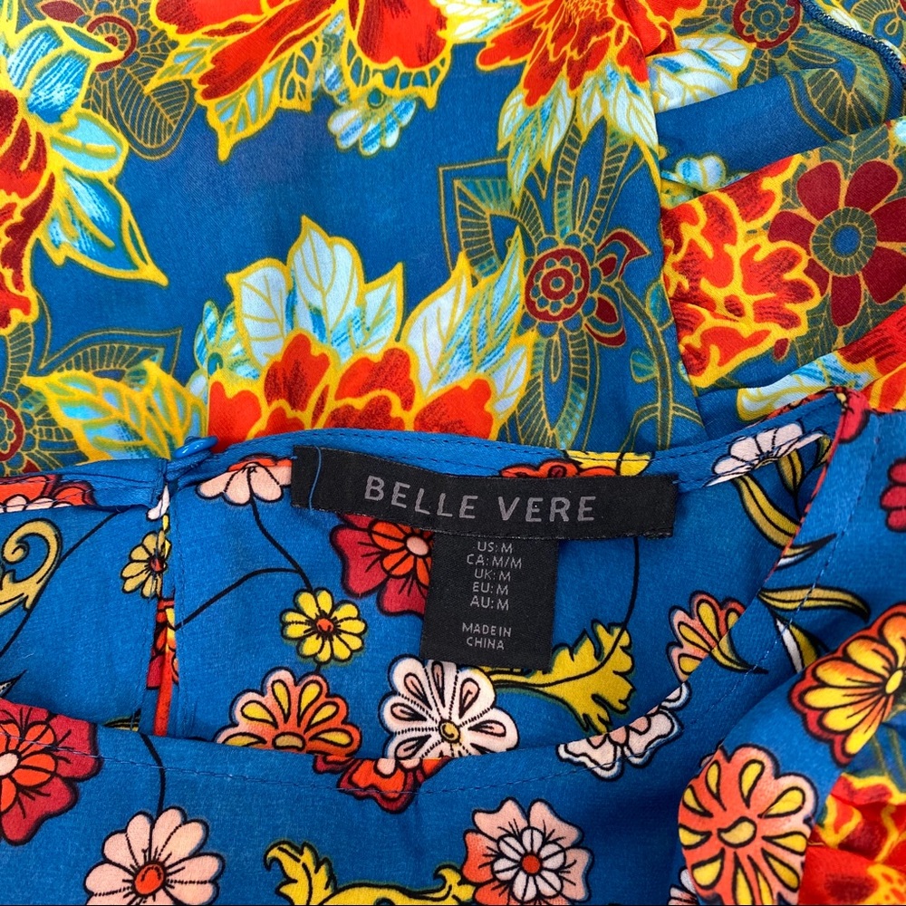 Belle Vere Ruffled Floral Boho Top Size M - Picture 4 of 4